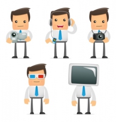 Set of funny cartoon manager vector image