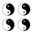 Set of ying yang symbols vector image