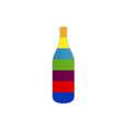 Bottle of alcoholic drink on colorful strips vector image
