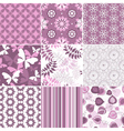 Seamless pastel pink-white patterns vector image