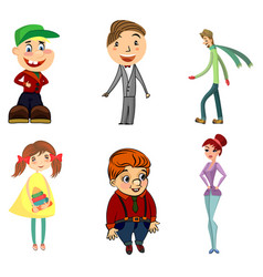 Six funny characters vector image