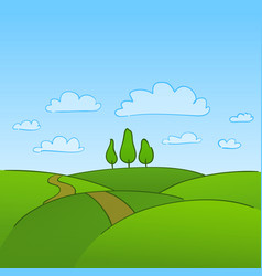 Green Countryside and Trees vector image