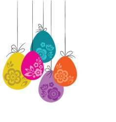 Floral Easter egg vector image