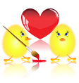 Small fluffy chickens vector image