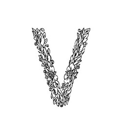 Letters floral v vector image