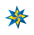 Compass rose blue-orange vector image