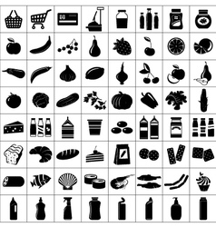 Set of supermarket symbols vector image