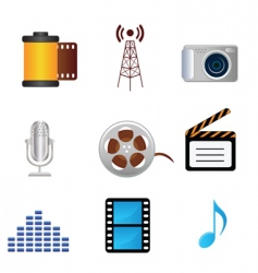 Media icons vector image