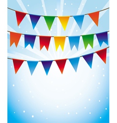 Holiday background with bright flags vector image
