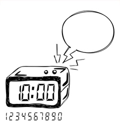 Digital Clock Bubble Speech vector image