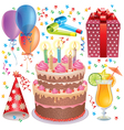 Birthday set vector image