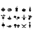 Black vegetable icons set vector image