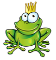 Funny frog prince vector image