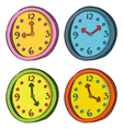 Clocks Color Set vector image