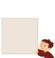 Boy holding noticeboard vector image
