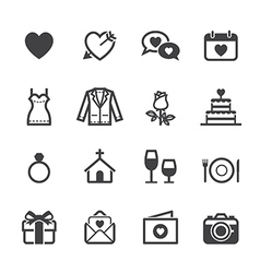 Wedding Icons and Love Icons vector image