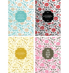 Flower frame set vector image