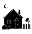 Small house silhouette vector image
