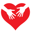 Hands on heart vector image