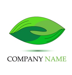 Green handshaking logo vector image