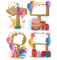 Birthday wooden sign vector image