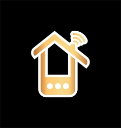 Paper phone house over black Paper phone house over black vector image