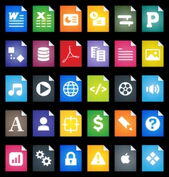 File Types Icons vector image
