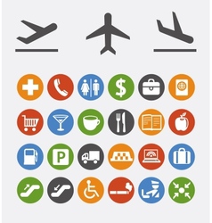 Icons and pointers for navigation in airport vector image