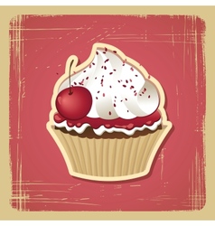 Vintage Cupcake card vector image
