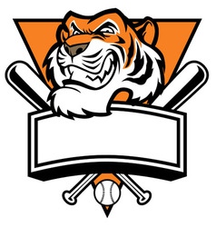Mascot of tiger head base ball vector image