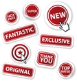 Cool set of red stickers vector image