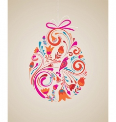 Floral Easter egg vector image