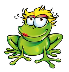 Girl happy frog vector image
