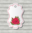 Elegant card with red rose for Valentine Day vector image