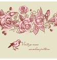 Vintage roses seamless pattern vector image