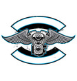 Motorbike club badge with engine and wings Motorbike club badge with engine and wings vector image