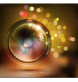 Background with photo lens and bokeh vector image