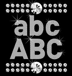 Vector set of diamond letters and numbers big and vector image
