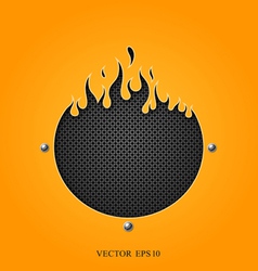 Flame speakers orange background vector image