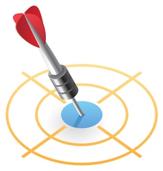 Isometric icon of dart in target vector image