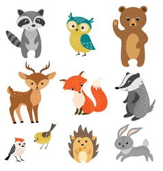 Cute forest animals Cute forest animals vector image