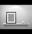 Photo frame on white shelf vector image