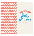 Baby shower card chevron background vector image