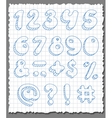 Hand-drawn numbers set vector image
