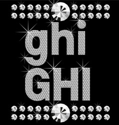 Vector set of diamond letters and numbers big and vector image
