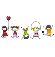 Happy kids playing vector image