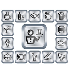 Food and drink buttons vector image