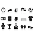 Black football icons set vector image
