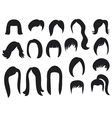 Big set of black hair styling for woman vector image