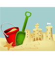 Sand castle building vector image